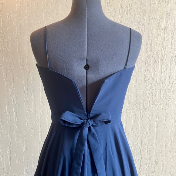 Kleinfeld Sweetheart Chiffon Long Navy Dress Sz - Picture 3 of 7